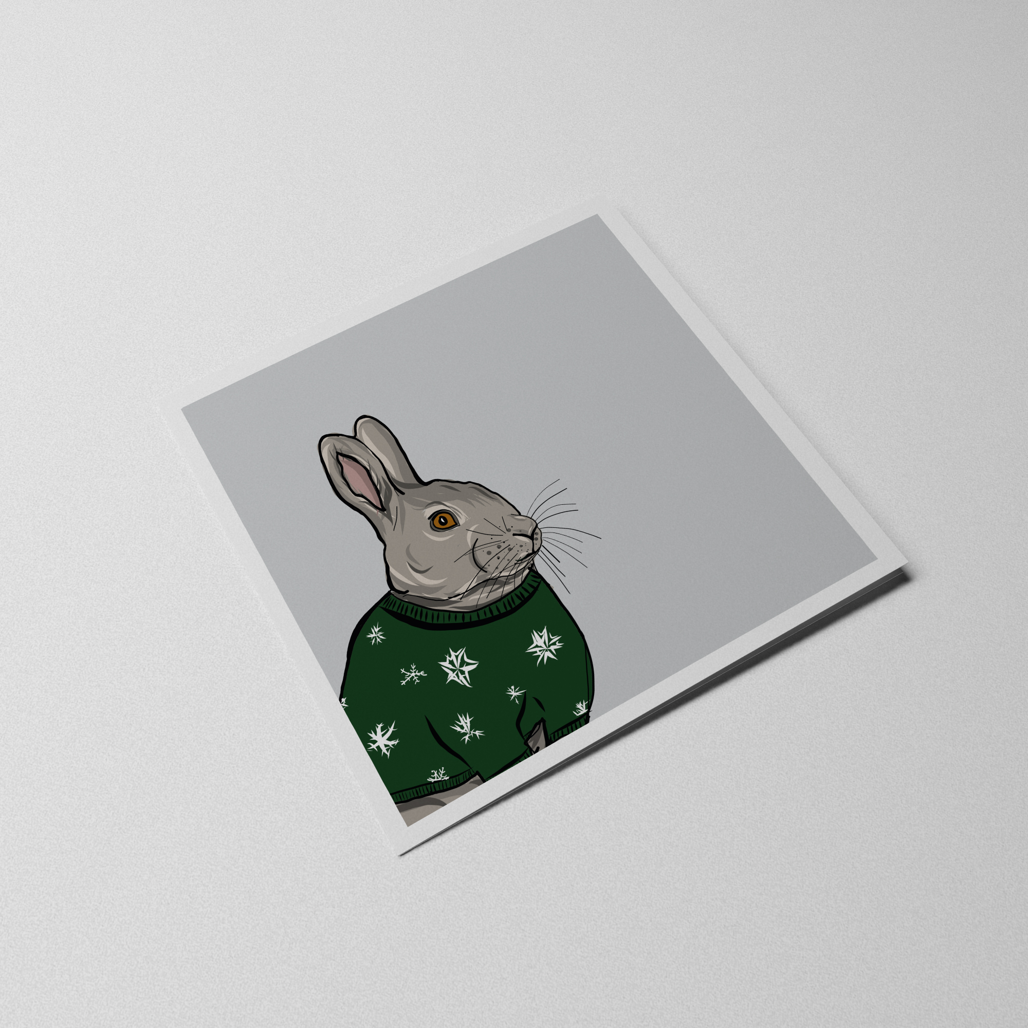 Festive Rabbit Christmas Cards and Envelopes (Pack of 4) - Quarrys Edge