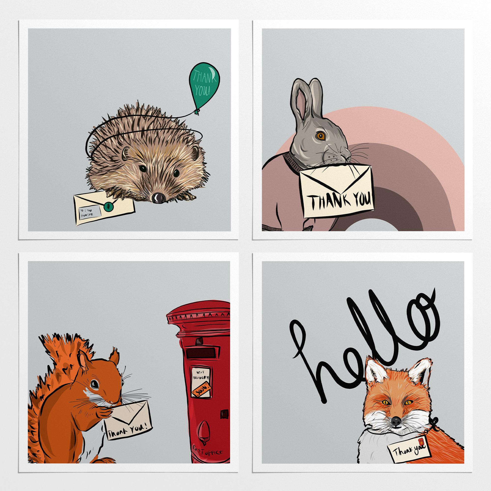 woodland-animal-thank-you-postcards-and-envelopes-pack-of-4-quarrys